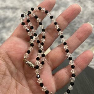 Black and Clear Crystal Bead Necklace